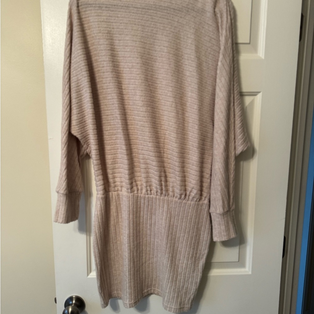 SHEIN Cream Shrug Dress with Knitted Texture